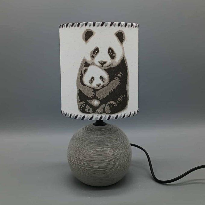 Lampe avec abat-jour en sable - Douceur de panda