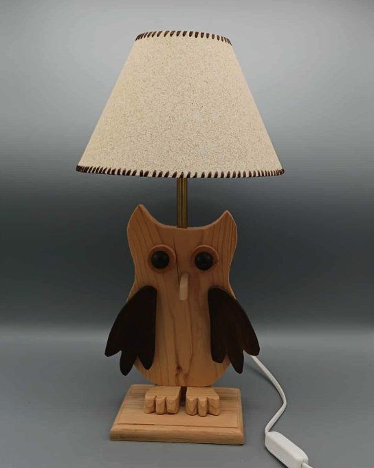 Lampe avec abat-jour en sable - Chouette élégante