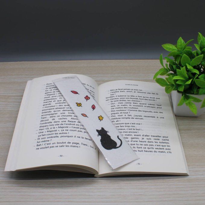 Marque-pages en sable - Chat noir