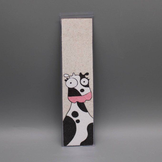 Marque-pages en sable - Vache rigolote