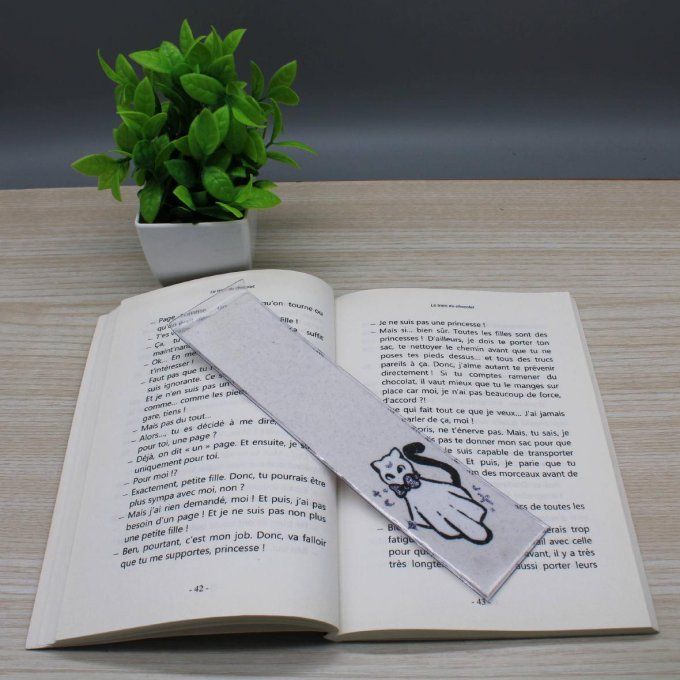 Marque-pages en sable - Chat lunaire