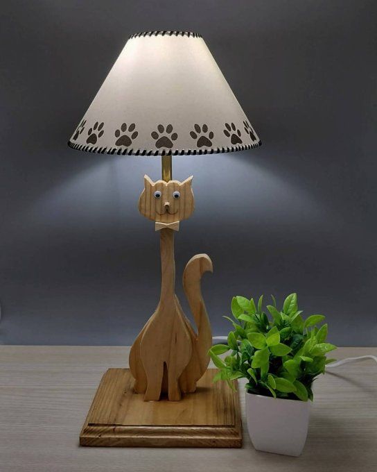 Lampe avec abat-jour en sable - Chouette Patounes