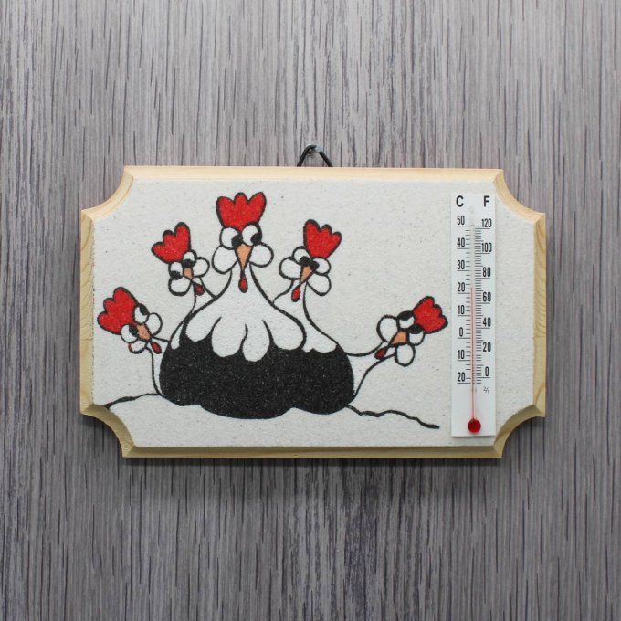  Thermomètre d'intérieur - Poules fun