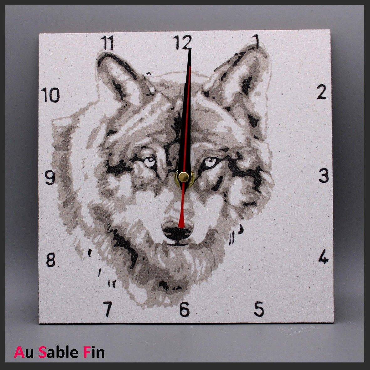 Horloge murale loup